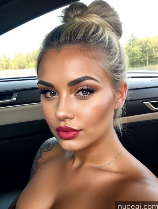related ai porn images free for Beautiful Blonde Tanned Skin Thick Chubby Tattoos Lipstick Hair Bun British Pouting Lips Nude 20s Car