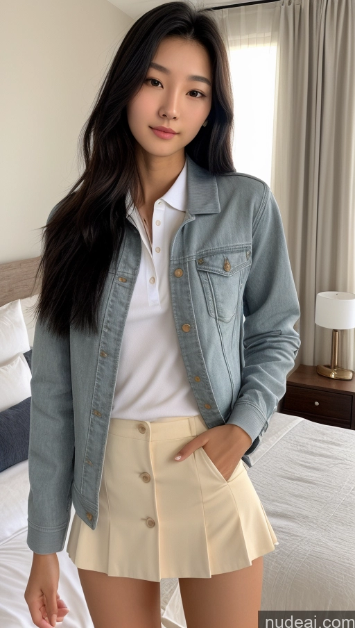 related ai porn images free for Detailed Skin Detail (beta) Long Hair Black Hair Skinny Perfect Body Beautiful Small Tits Small Ass Korean 18 Model Bedroom Casual Micro Skirt Polo Shirt Jacket