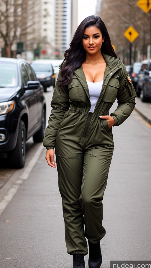 related ai porn images free for Woman One Beautiful Busty Perfect Body 18 Black Hair Brazilian Military Jumpsuit Detailed Front View Parka Shirt Jacket