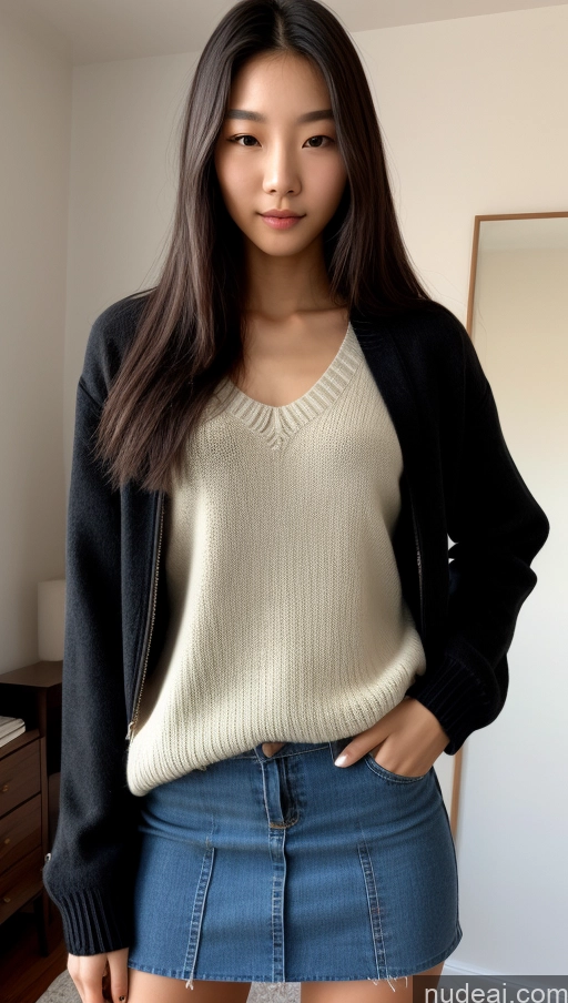 related ai porn images free for Detailed Skin Detail (beta) Long Hair Black Hair Skinny Perfect Body Beautiful Small Tits Small Ass Korean 18 Model Bedroom Micro Skirt Sweater Jacket