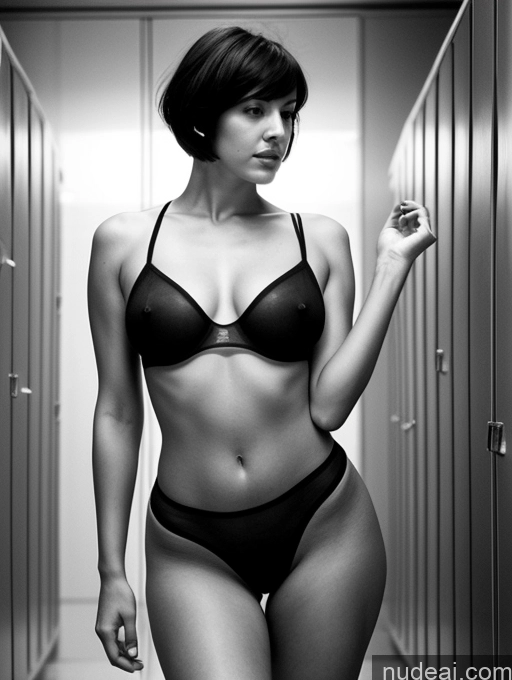 related ai porn images free for Nude Simple Dark Lighting Transparent Front View Locker Room Black And White French Short Hair Black Hair Sexy Face 20s Perfect Boobs One Woman Spreading Legs