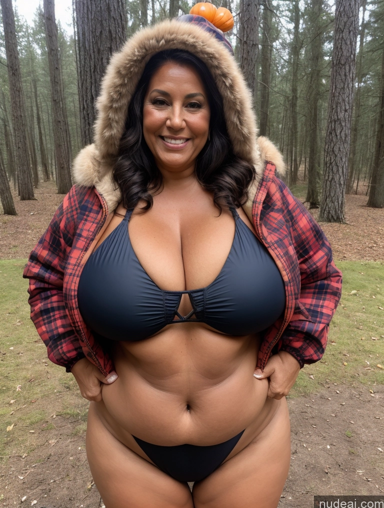 related ai porn images free for One Busty Huge Boobs Thick Tanned Skin 60s Laughing Native American Front View Microkini Thong Lumberjack Parka Halloween
