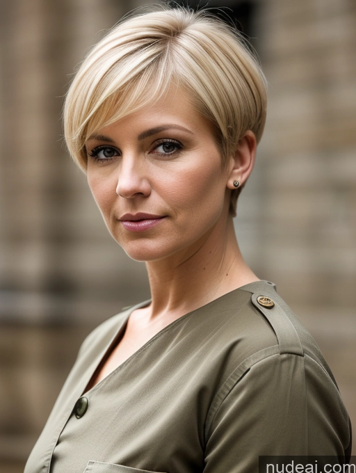 related ai porn images free for Beautiful Blonde Front View Military Perfect Boobs Woman Thick 50s Serious Short Hair German