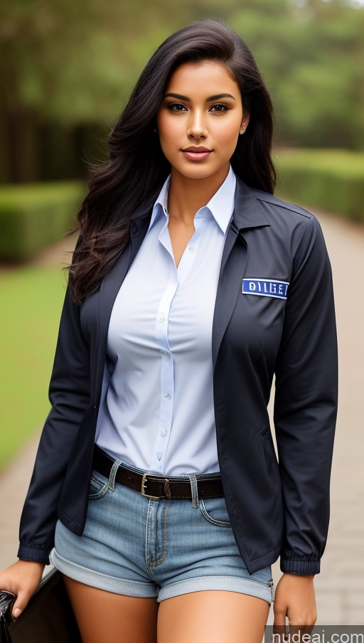 related ai porn images free for Woman One Busty Beautiful Perfect Body 18 Black Hair Detailed Jacket Brazilian Police Suit Polo Chemise Shirt