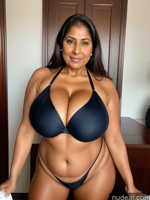 related ai porn images free for One Busty Huge Boobs Thick Tanned Skin Sexy Face Front View Maid Microkini Thong 70s Indian