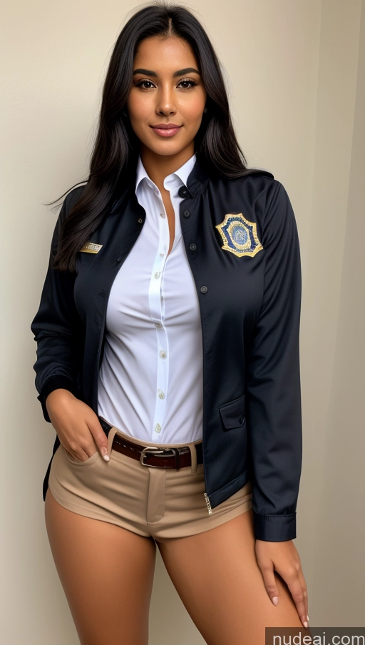 related ai porn images free for Woman One Busty Beautiful Perfect Body 18 Black Hair Detailed Jacket Brazilian Police Suit Polo Chemise Shirt