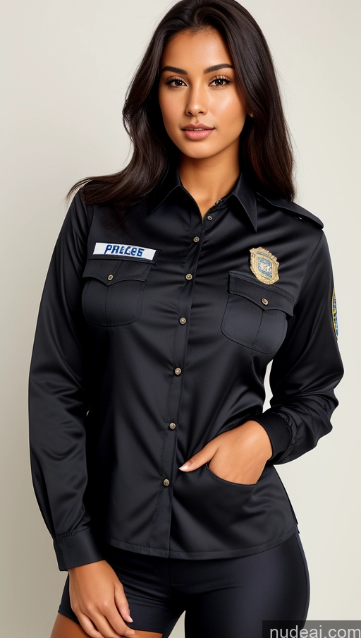 related ai porn images free for Woman One Busty Beautiful Perfect Body 18 Black Hair Detailed Jacket Brazilian Police Suit Polo Chemise Shirt
