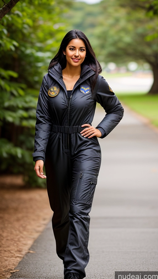 related ai porn images free for Woman One Busty Beautiful Perfect Body 18 Seductive Sexy Face Black Hair Brazilian Front View Pilot Jumpsuit Detailed Parka