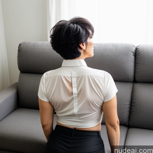 related ai porn images free for 60s Busty Couch Pixie Back View Big Hips Shirt Black Hair