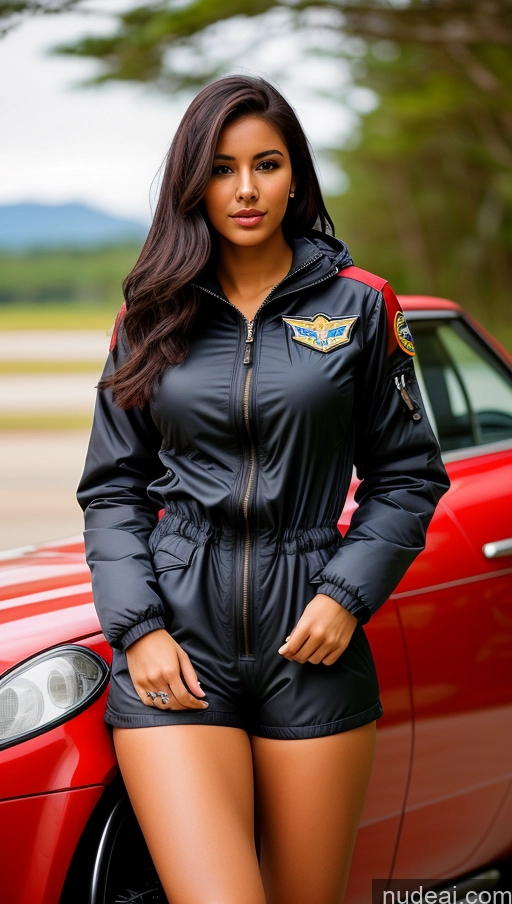 related ai porn images free for Woman One Busty Beautiful Perfect Body 18 Seductive Sexy Face Black Hair Brazilian Front View Pilot Jumpsuit Detailed Parka