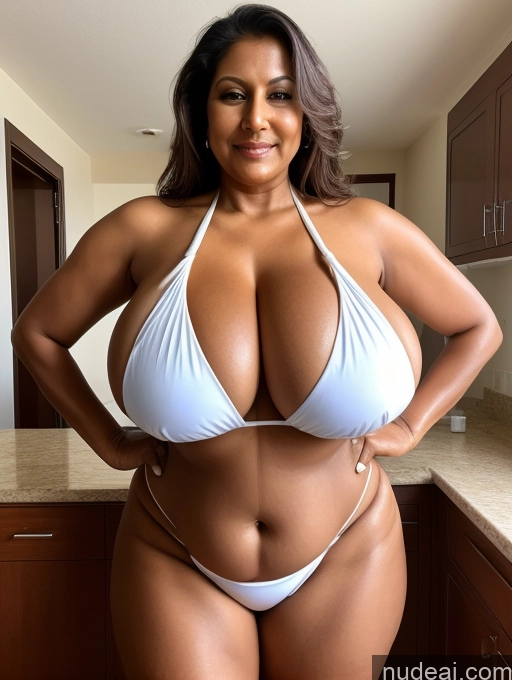 related ai porn images free for One Busty Huge Boobs Thick Tanned Skin Indian Front View Microkini Thong 60s Maid