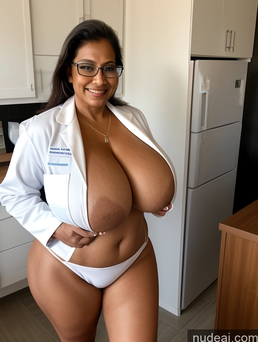 related ai porn images free for One Busty Huge Boobs Thick Tanned Skin Indian Front View Microkini Thong 60s Maid Lab Coat Glasses