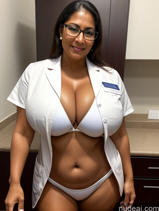 related ai porn images free for One Busty Huge Boobs Thick Tanned Skin Indian Front View Microkini Thong 60s Maid Lab Coat Glasses