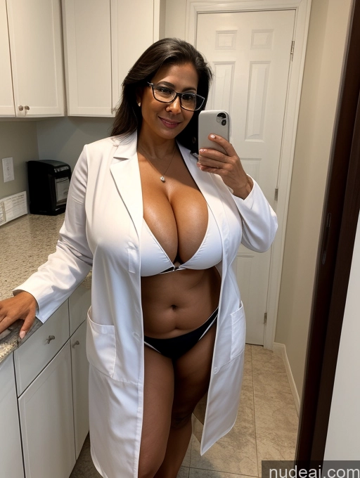 related ai porn images free for One Busty Huge Boobs Thick Tanned Skin Indian Front View Microkini Thong 60s Maid Lab Coat Glasses