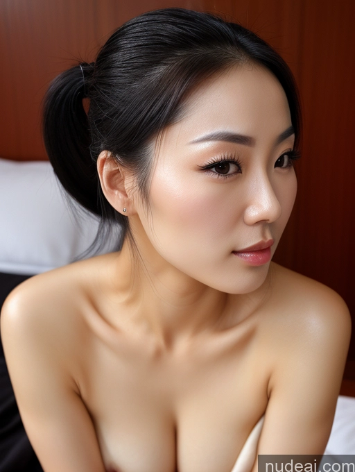 related ai porn images free for Beautiful Close-up View Black Hair Chinese 30s Detailed Ponytail Sexy Face Seductive