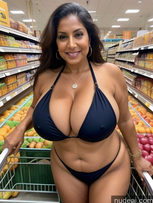 related ai porn images free for Milf One Busty Huge Boobs Thick Tanned Skin 80s Indian Microkini Thong Grocery