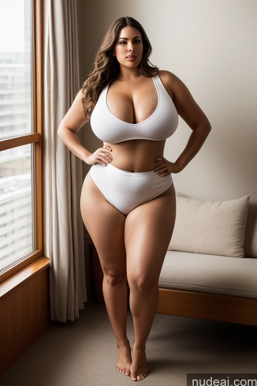 related ai porn images free for Woman One Busty Huge Boobs Big Ass Thick Chubby Big Hips Long Hair 40s Serious Brunette White Couch Full Frontal Panties Tank Top