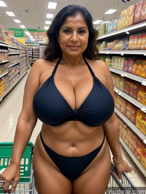 related ai porn images free for Milf One Busty Huge Boobs Thick Tanned Skin Indian Grocery Front View Microkini Thong 80s