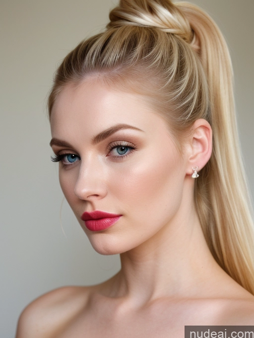 related ai porn images free for Fairer Skin Beautiful Lipstick Pouting Lips 20s Blonde Ponytail Close-up View Detailed
