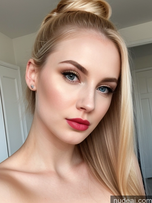 related ai porn images free for Fairer Skin Beautiful Lipstick Pouting Lips 20s Blonde Ponytail Close-up View Detailed