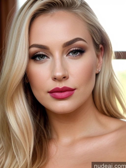 related ai porn images free for Close-up View Detailed Beautiful Lipstick Blonde 30s Pouting Lips Perfect Boobs