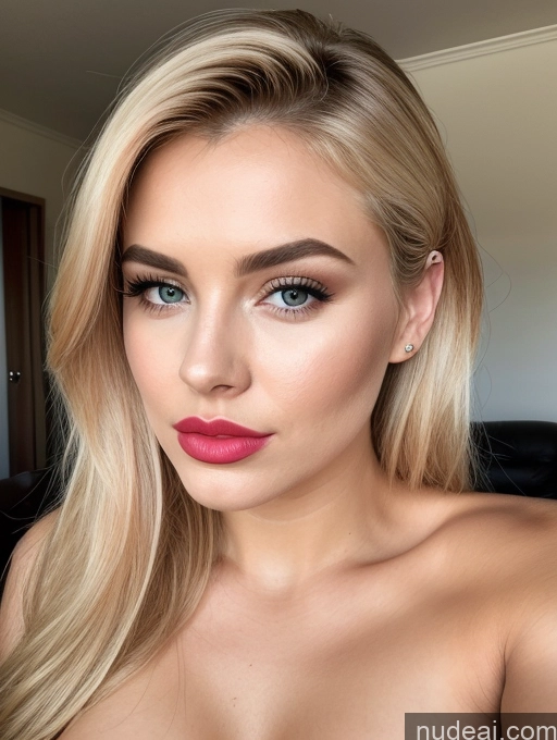 related ai porn images free for Close-up View Detailed Beautiful Pouting Lips Perfect Boobs Blonde Lipstick 20s