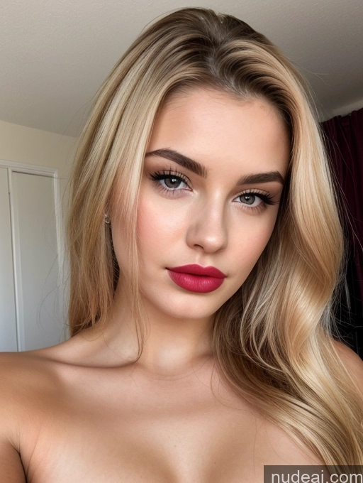 related ai porn images free for Close-up View Detailed Beautiful Pouting Lips Perfect Boobs Blonde Lipstick 18