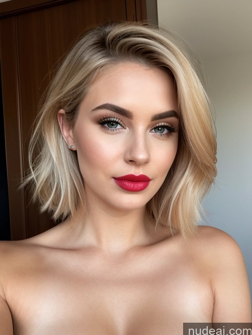 related ai porn images free for Close-up View Detailed Beautiful Pouting Lips Perfect Boobs Blonde Lipstick 20s