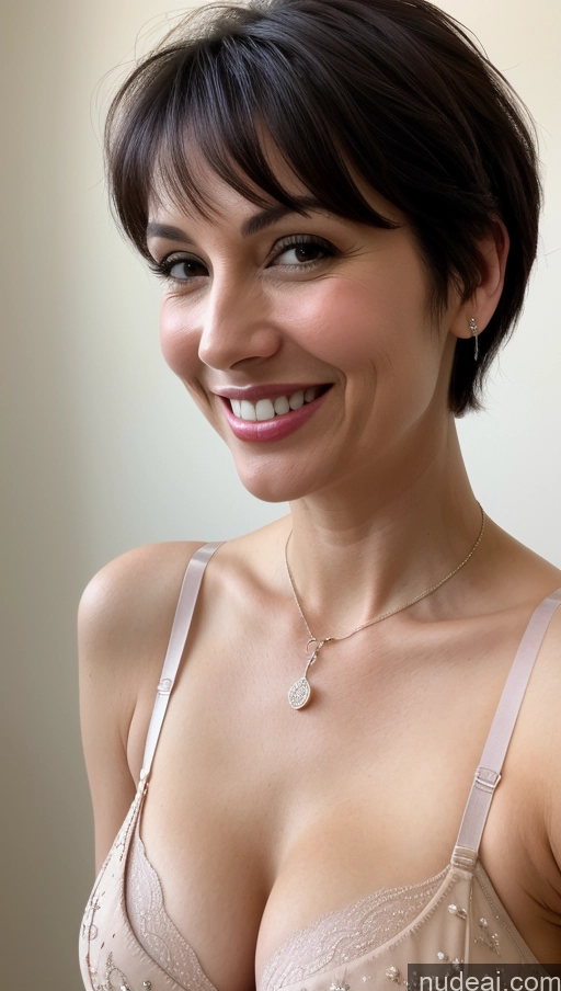 related ai porn images free for Model One Small Tits Skinny Close-up View Bra Cleavage Detailed 50s Happy Black Hair Pixie
