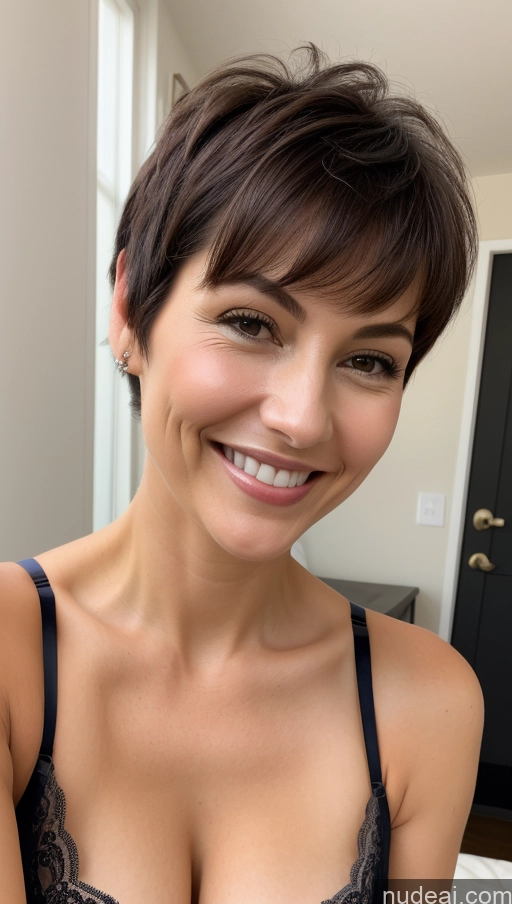 related ai porn images free for Model One Small Tits Skinny Close-up View Bra Cleavage Detailed 50s Happy Black Hair Pixie