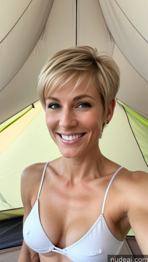 related ai porn images free for Model One Small Tits Skinny 40s Happy Pixie Swedish Tent Bikini Cleavage Detailed Muscular Close-up View