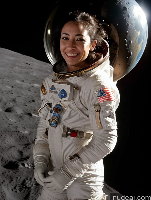 related ai porn images free for Woman One Perfect Boobs Pubic Hair Short Beautiful Perfect Body 30s Black Hair Long Hair Latina Front View Blowjob Happy Space Suit Moon