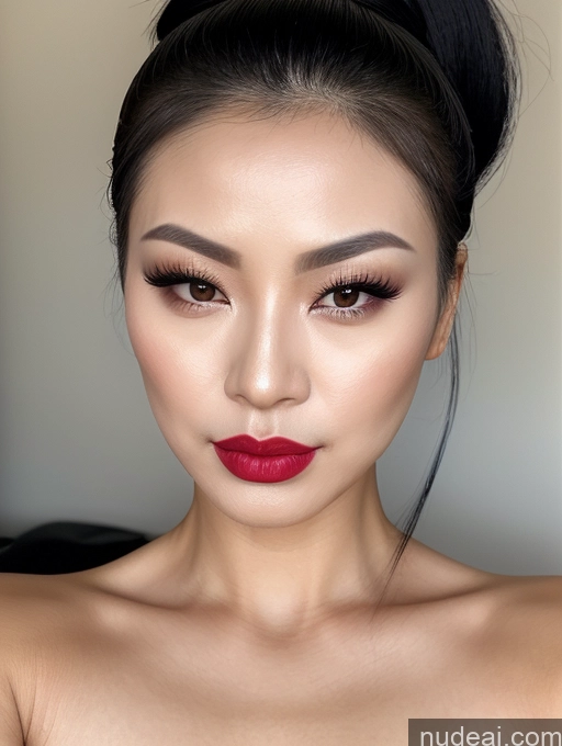 related ai porn images free for 30s Pouting Lips Black Hair Ponytail Chinese Close-up View Detailed Lipstick