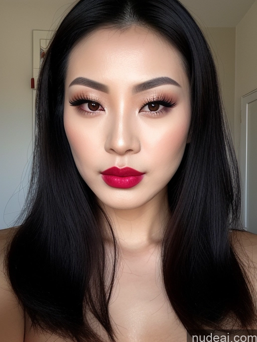 related ai porn images free for 30s Pouting Lips Black Hair Chinese Close-up View Detailed Lipstick