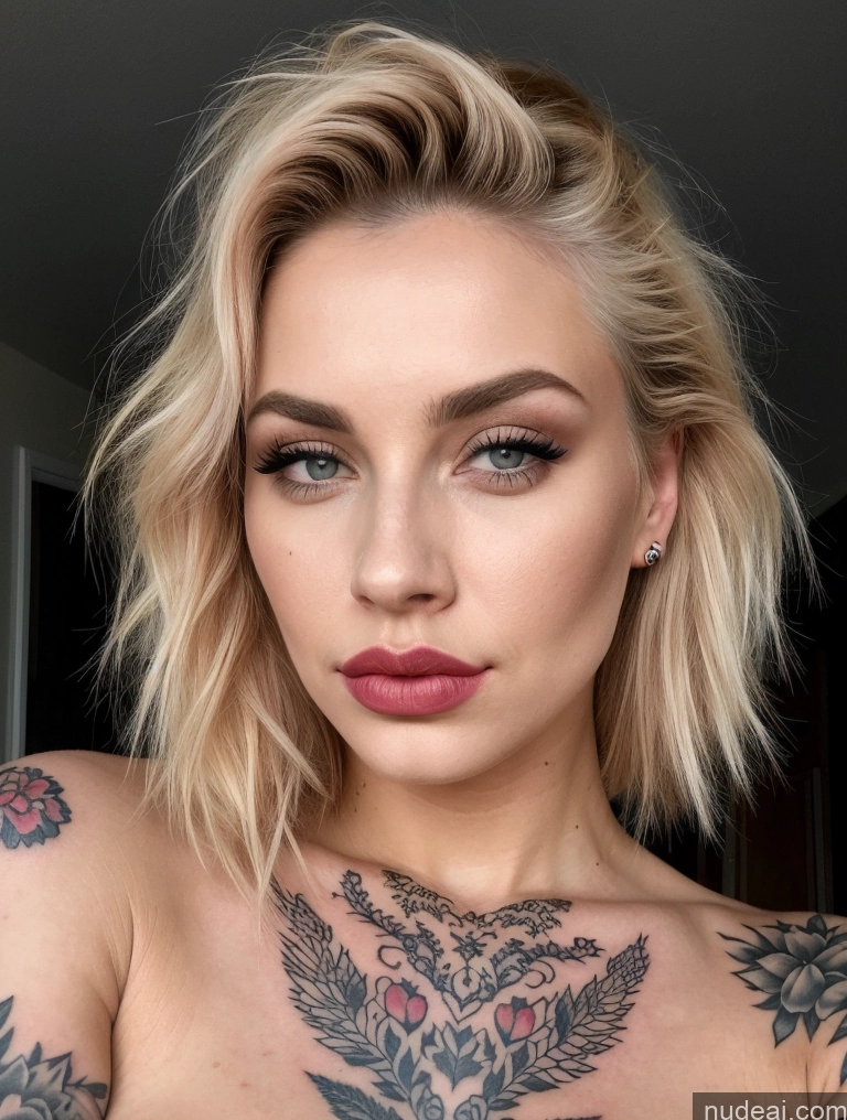 related ai porn images free for Blonde Close-up View Detailed Lipstick Messy 20s Tattoos Perfect Boobs Pouting Lips