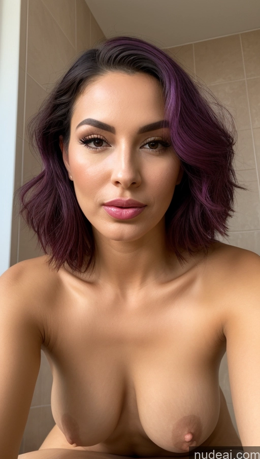 related ai porn images free for Front View Bathroom Milf Bright Lighting Detailed Nude Purple Hair White Two Beautiful Big Ass Long Legs Tall Perfect Body Oiled Body Big Hips Long Hair 20s Ahegao Pouting Lips Sexy Face Seductive On Back