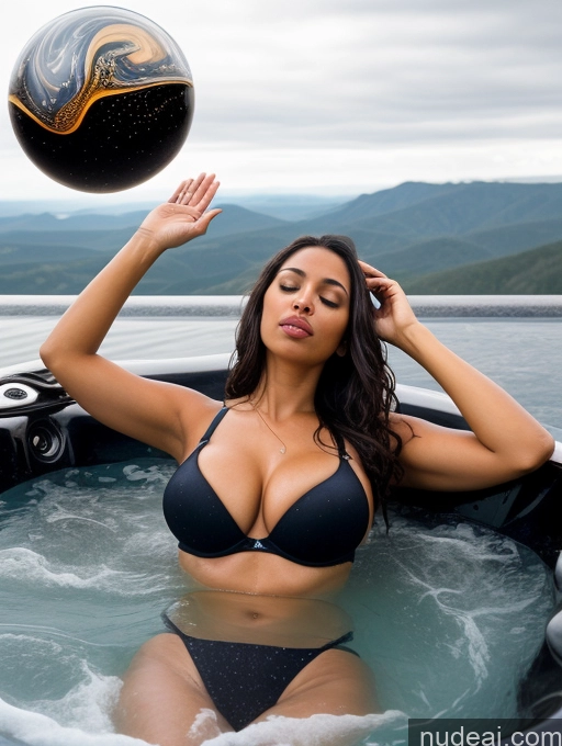 related ai porn images free for Woman One Busty Big Ass 20s Sexy Face Brunette Long Hair Surrealist Front View Yoga Black Hot Tub Bra
