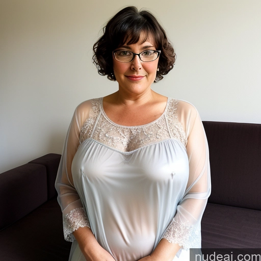 related ai porn images free for Milf Chubby Big Hips Busty Glasses Black Hair Pixie Dutch Couch Nightgown Transparent Front View 50s