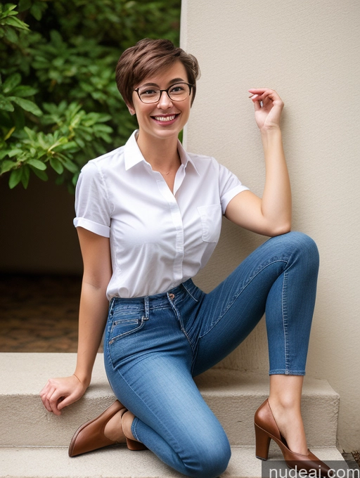 related ai porn images free for Woman Small Tits Glasses Small Ass Skinny Pubic Hair 20s Happy Brunette Pixie British Jeans Full Frontal Shirt