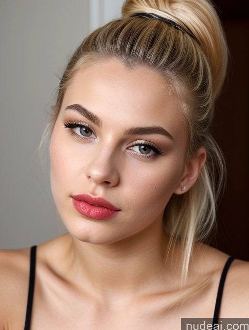 related ai porn images free for Lipstick Blonde Ponytail Pouting Lips Beautiful 18 Close-up View Black