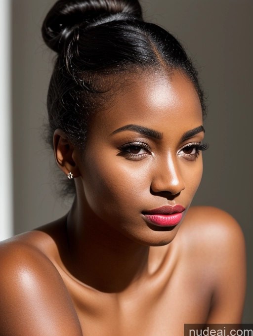 related ai porn images free for Lipstick Blonde Pouting Lips Beautiful 18 Close-up View African Hair Bun Detailed Tanned Skin