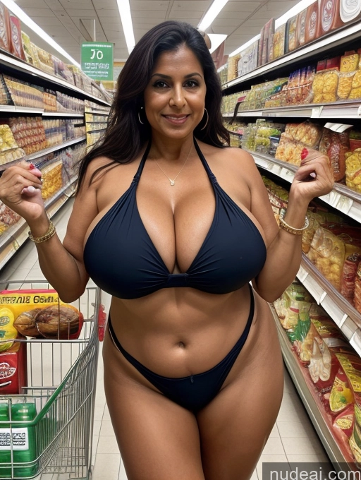 related ai porn images free for Milf One Busty Huge Boobs Thick Tanned Skin 60s Indian Grocery Front View Microkini Thong