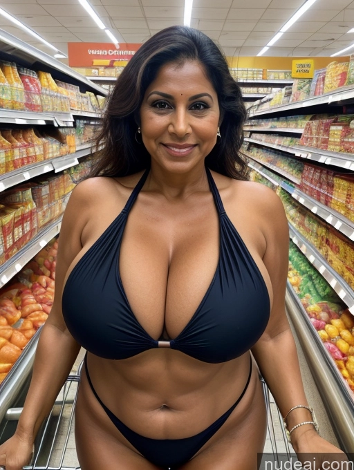 related ai porn images free for Milf One Busty Huge Boobs Thick Tanned Skin 60s Indian Grocery Front View Microkini Thong
