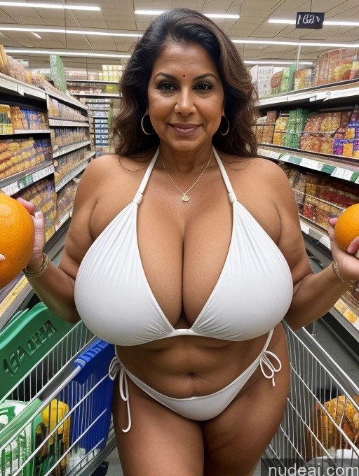 related ai porn images free for Milf One Busty Huge Boobs Thick Tanned Skin Front View Microkini Thong 60s Indian Grocery