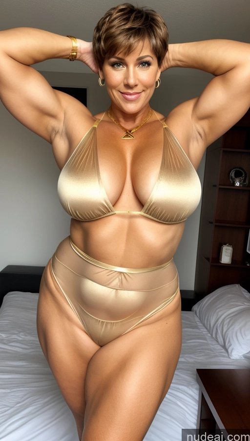 related ai porn images free for Bodybuilder Busty Big Ass Big Hips Chubby Pubic Hair Tanned Skin 60s Ginger Short Hair German Bedroom Front View Transparent Gold Jewelry Nightgown