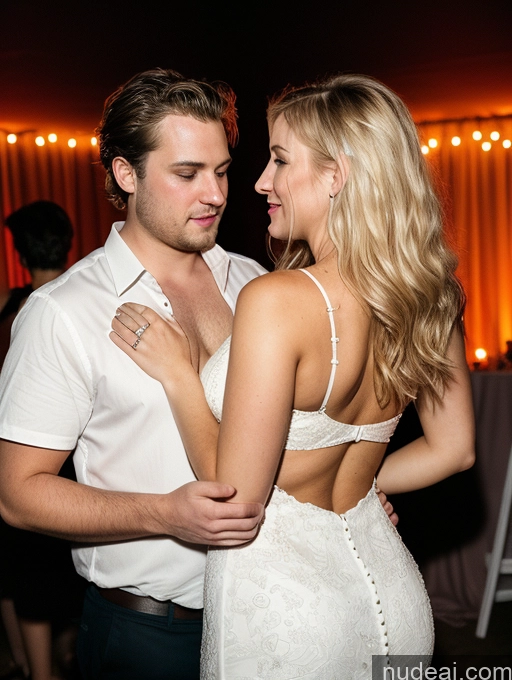 related ai porn images free for Woman + Man Several Small Tits Big Ass Fat Big Hips Fairer Skin 30s Blonde Messy White Film Photo Party Dress Stylish Wedding Cleavage Dark Lighting Detailed