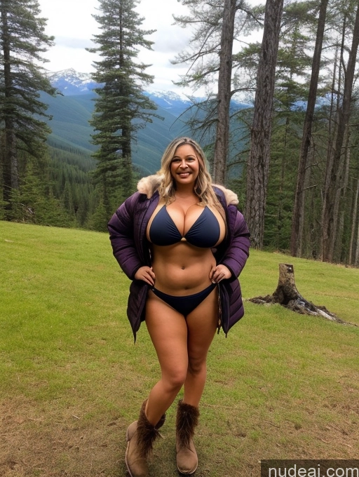 related ai porn images free for One Busty Huge Boobs Thick Tanned Skin 60s Laughing Native American Front View Microkini Thong Lumberjack Parka Witch Mountains