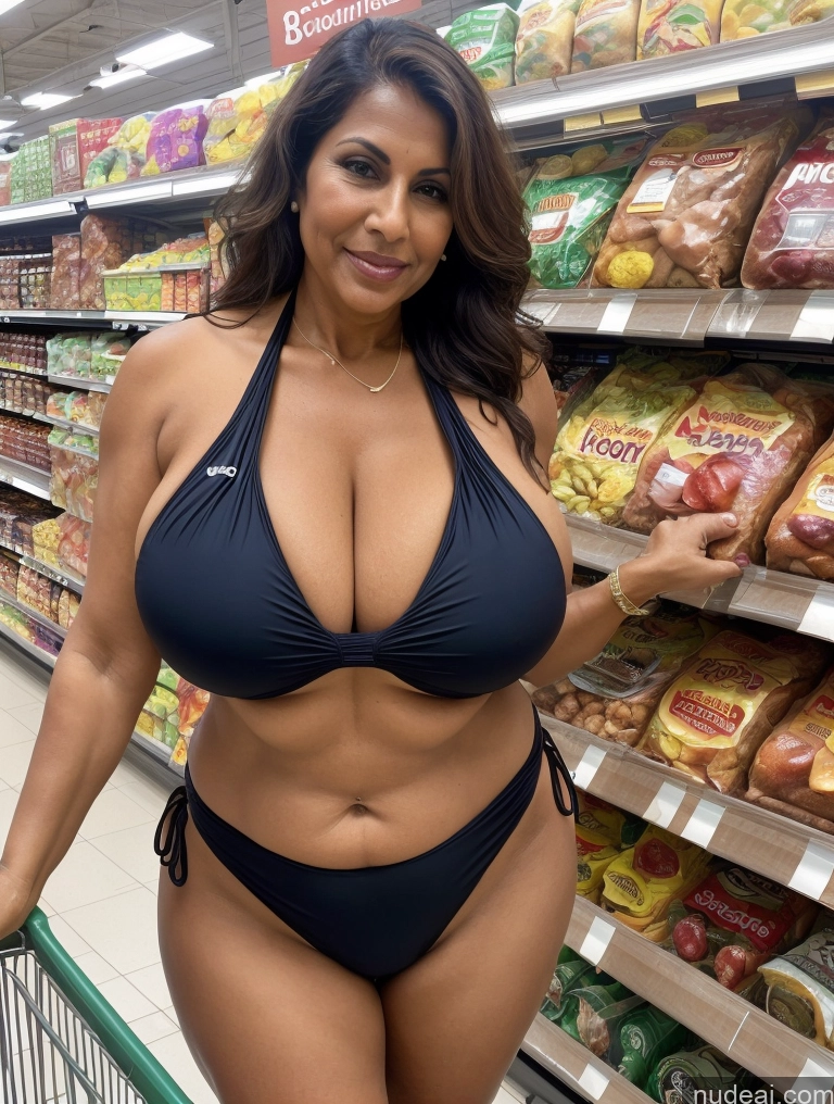 related ai porn images free for Milf One Busty Huge Boobs Thick Tanned Skin Front View Microkini Thong Grocery 60s Indian