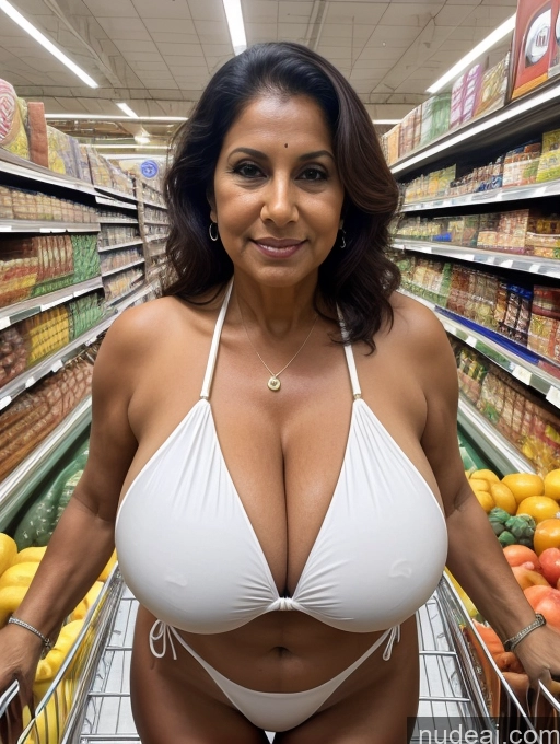 related ai porn images free for Milf One Busty Huge Boobs Thick Tanned Skin Front View Microkini Thong Grocery 60s Indian