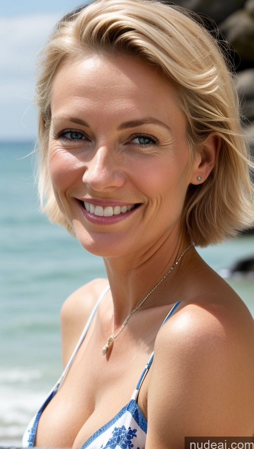 related ai porn images free for One Small Tits Skinny 50s Happy Pixie Close-up View Cleavage Detailed Scandinavian Milf Sundress Beach